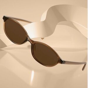 NWOT Chic Brown Oval Sunglasses with Brown Lenses, 90s Y2K inspired